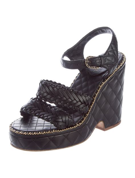 replica chanel wedge shoes|chanel quilted wedges.